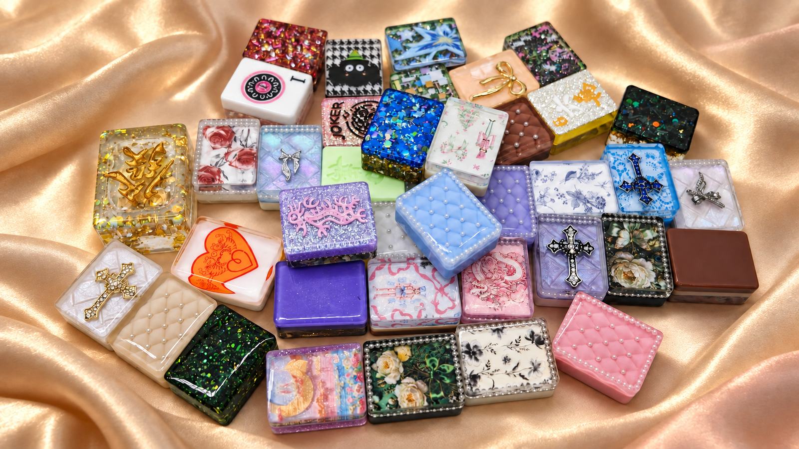 Resin Mahjong collection, AI retouched preview