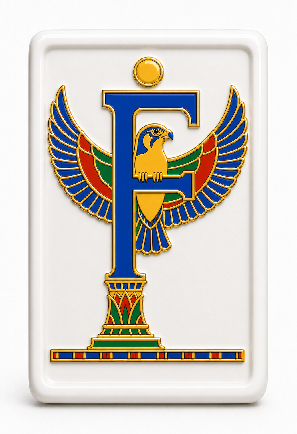 DRAGON-F tile showing a Falcon across the letter F