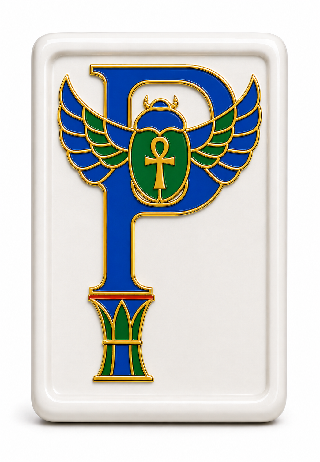 DRAGON-P tile showing a winged scarab across the letter P
