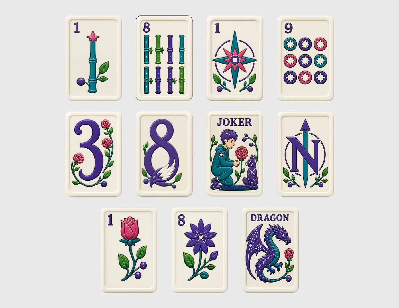 Overview of eleven Starward Traveler representative tiles