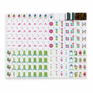 Leopard acrylic American mahjong set - 01 full flatlay grid