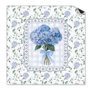 Mahla Blue Hydrangea Bouquet Mahjong Mat - 80x80cm, 80x80cm American mahjong mat