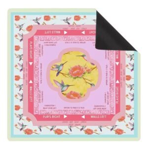 Mahla Pink Bird Medallion Mahjong Mat - 80x80cm, 80x80cm American mahjong mat