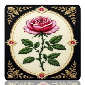 Mahla Black Rose Cameo Mahjong Mat - 80x80cm, 80x80cm American mahjong mat