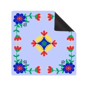 Mahla Lavender Folk Floral Mahjong Mat - 80x80cm, 80x80cm American mahjong mat