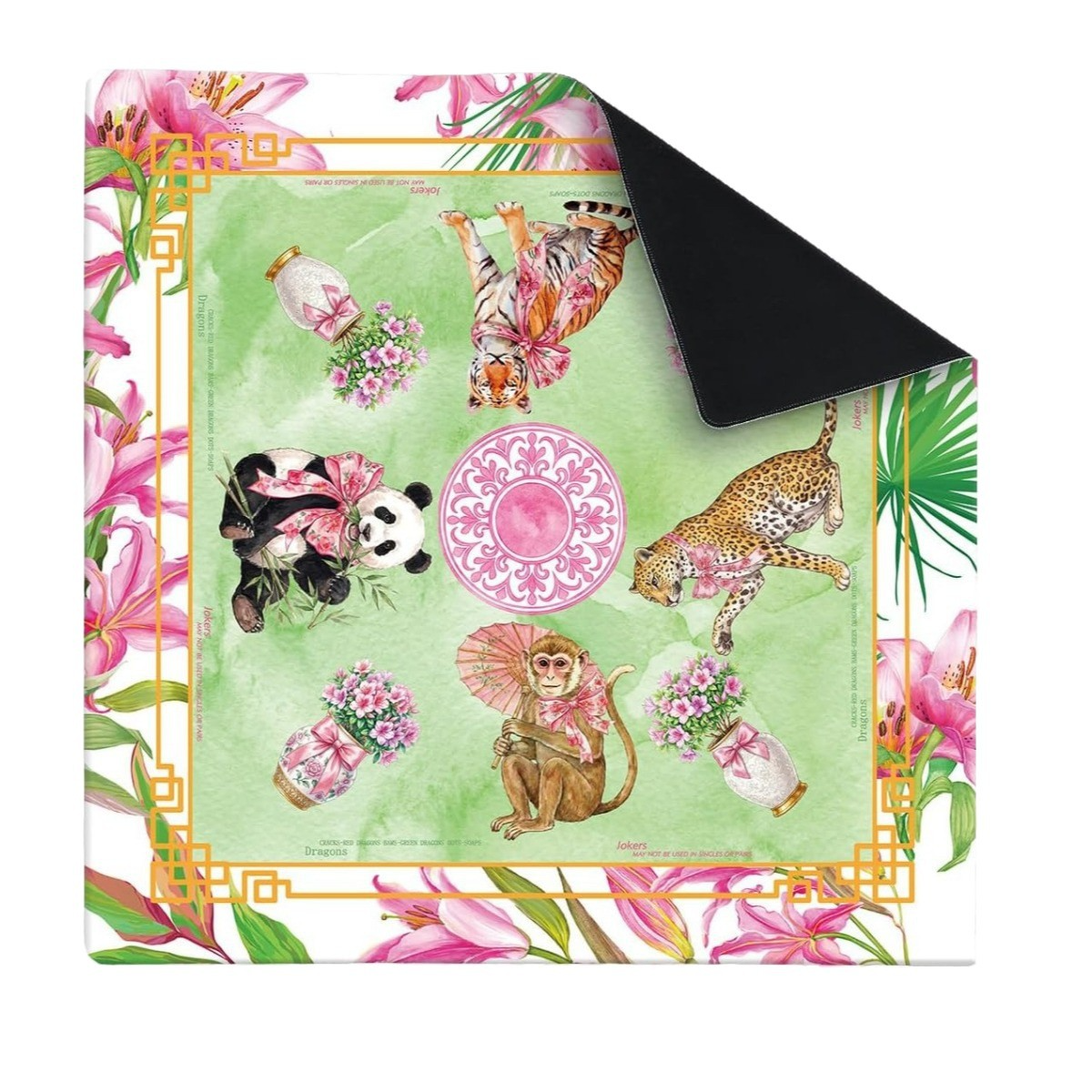 Mahla Tropical Safari Mahjong Mat - 80x80cm, 80x80cm American mahjong mat