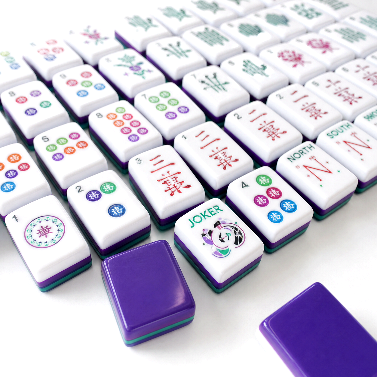 American mahjong set type 1 - 06 low angle face detail