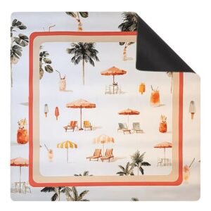 Mahla Palm Beach Umbrella Mahjong Mat - 80x80cm, 80x80cm American mahjong mat