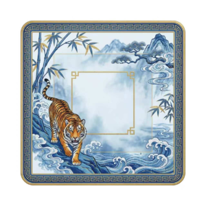 Mahla Tiger Mountain Blue Mahjong Mat - 80x80cm, 80x80cm American mahjong mat