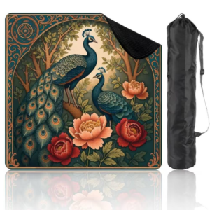 Mahla Peacock Garden Mahjong Mat with Storage Bag - 80x80cm, 80x80cm American mahjong mat