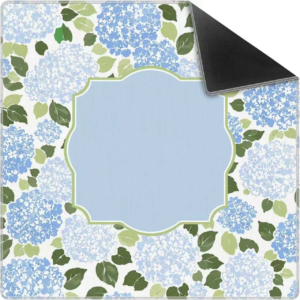 Mahla Blue Hydrangea Frame Mahjong Mat - 80x80cm, 80x80cm American mahjong mat