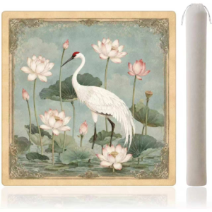 Mahla Lotus Crane Mahjong Mat - 80x80cm, 80x80cm American mahjong mat
