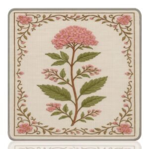 Mahla Pink Botanical Stem Mahjong Mat - 80x80cm, 80x80cm American mahjong mat