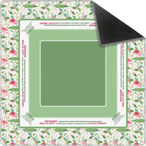 Mahla Green Floral Table Guide Mahjong Mat - 80x80cm, 80x80cm American mahjong mat
