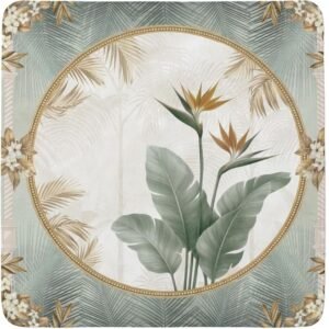 Mahla Golden Palm Leaf Mahjong Mat - 80x80cm, 80x80cm American mahjong mat
