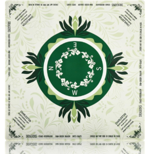 Mahla Green Compass Wreath Mahjong Mat - 80x80cm, 80x80cm American mahjong mat
