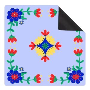 Mahla Bright Folk Floral Mahjong Mat - 80x80cm, 80x80cm American mahjong mat