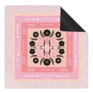 Mahla Pink Tile Medallion Mahjong Mat - 80x80cm, 80x80cm American mahjong mat