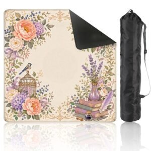 Mahla Vintage Garden Books Mahjong Mat - 80x80cm, 80x80cm American mahjong mat
