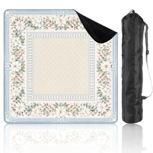 Mahla Blue Cottage Floral Mahjong Mat - 80x80cm, 80x80cm American mahjong mat