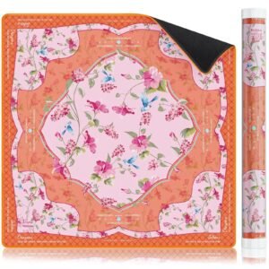 Mahla Coral Chinoiserie Floral Mahjong Mat - 80x80cm, 80x80cm American mahjong mat