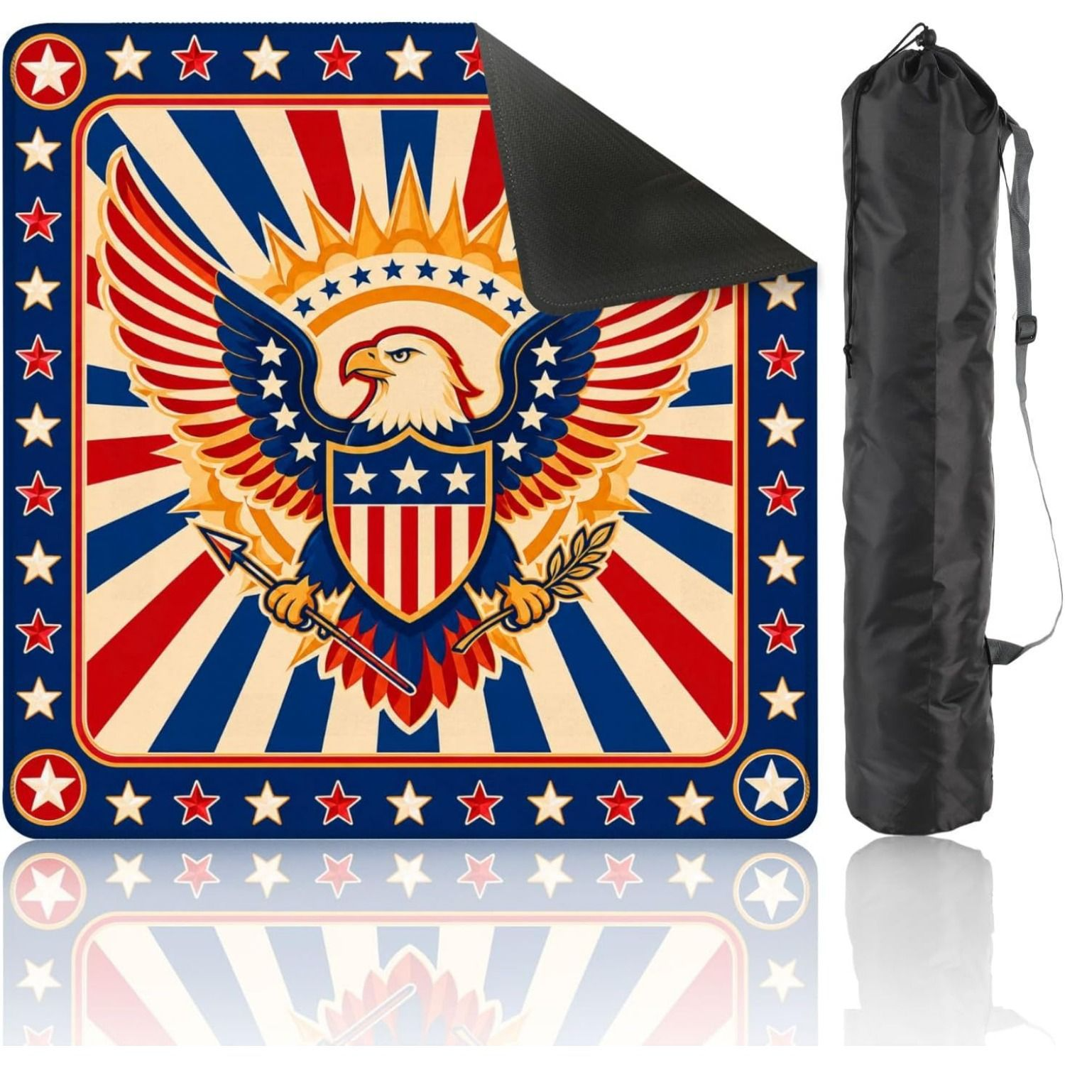 Mahla Patriotic Eagle Mahjong Mat - 80x80cm, 80x80cm American mahjong mat