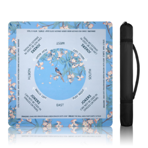 Mahla Blue Sky Compass Birds Mahjong Mat - 80x80cm, 80x80cm American mahjong mat
