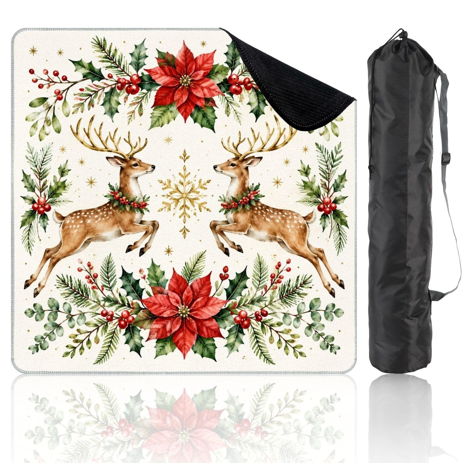 Mahla Christmas Reindeer Mahjong Mat - 80x80cm, 80x80cm American mahjong mat