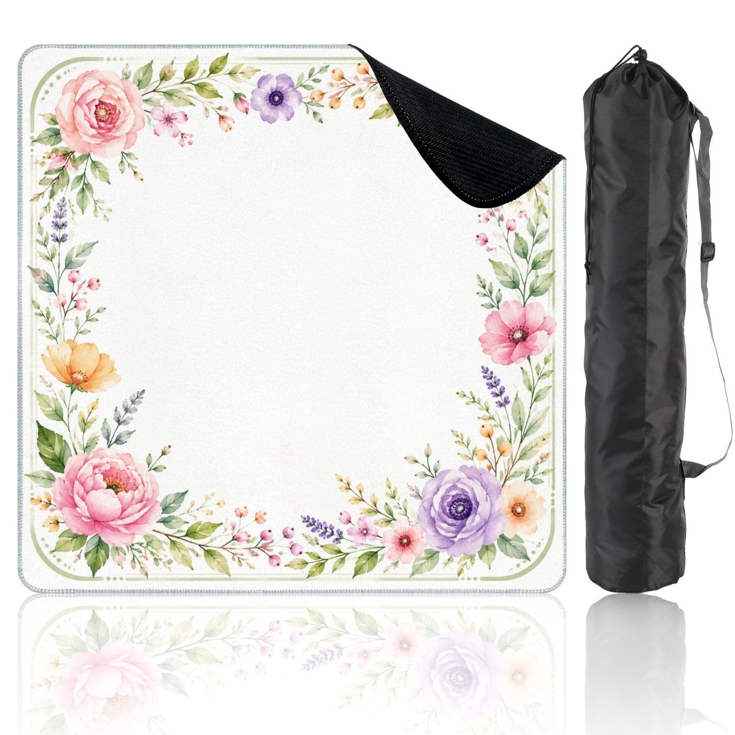 Mahla Pastel Floral Corner Mahjong Mat - 80x80cm, 80x80cm American mahjong mat