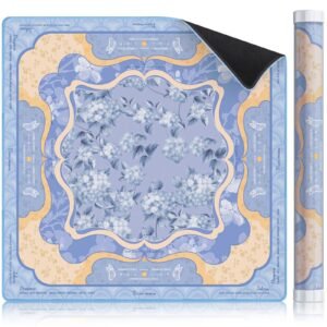 Mahla French Blue Floral Mahjong Mat - 80x80cm, 80x80cm American mahjong mat