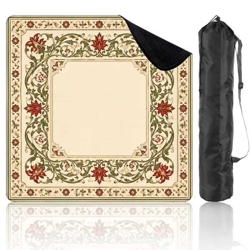 Mahla Classic Red Floral Border Mahjong Mat - 80x80cm, 80x80cm American mahjong mat