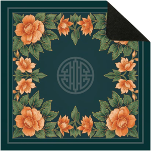 Mahla Emerald Peony Medallion Mahjong Mat - 80x80cm, 80x80cm American mahjong mat