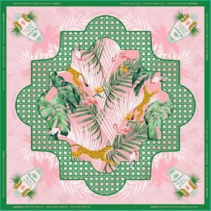 Mahla Pink Palm Garden Mahjong Mat - 80x80cm, 80x80cm American mahjong mat