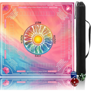 Mahla Sunset Compass Mahjong Mat - 80x80cm, 80x80cm American mahjong mat