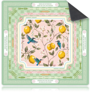 Mahla Lemon Hummingbird Mahjong Mat - 80x80cm, 80x80cm American mahjong mat