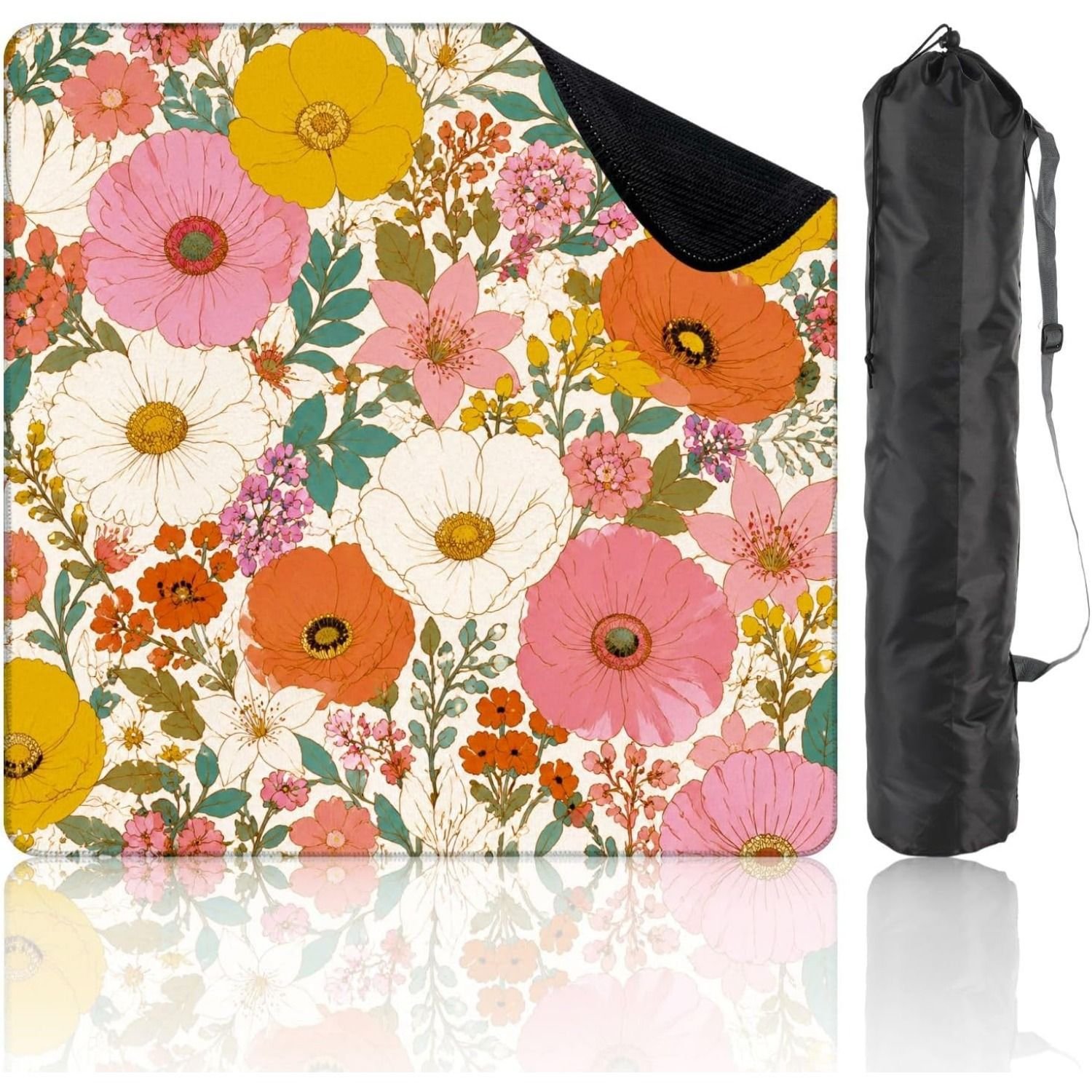 Mahla Wildflower Garden Mahjong Mat - 80x80cm, 80x80cm American mahjong mat