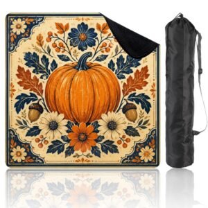 Mahla Autumn Pumpkin Floral Mahjong Mat - 80x80cm, 80x80cm American mahjong mat