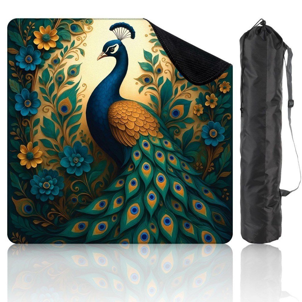 Mahla Peacock Jewel Mahjong Mat - 80x80cm, 80x80cm American mahjong mat