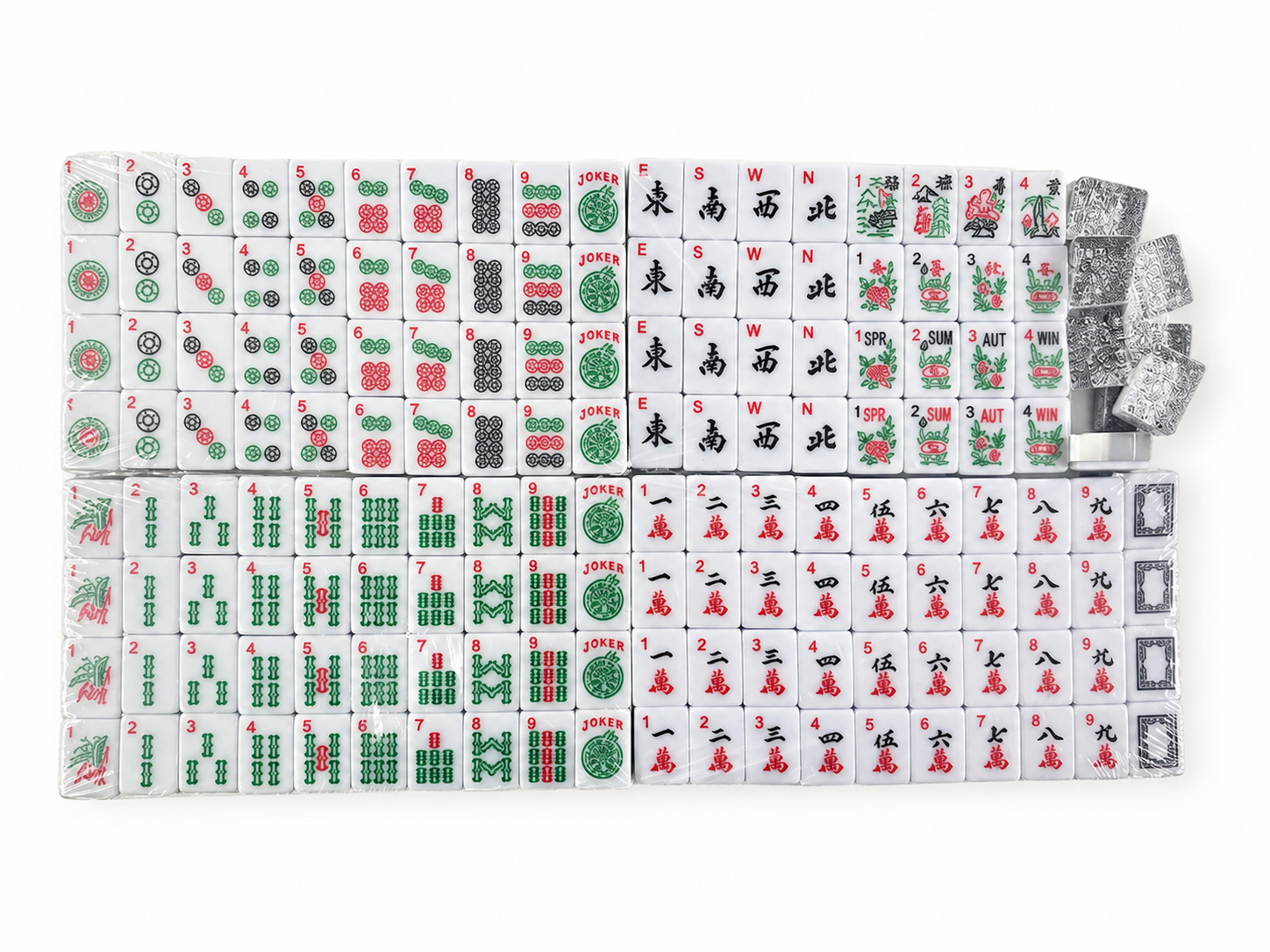 Black Crystal American Mahjong tile layout in a bright studio setting