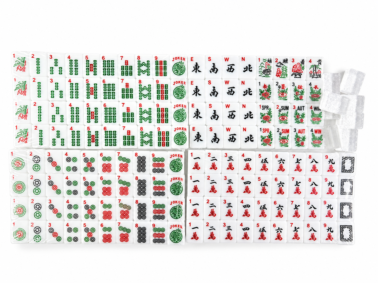 Silver Crystal American Mahjong tile layout in a bright studio setting