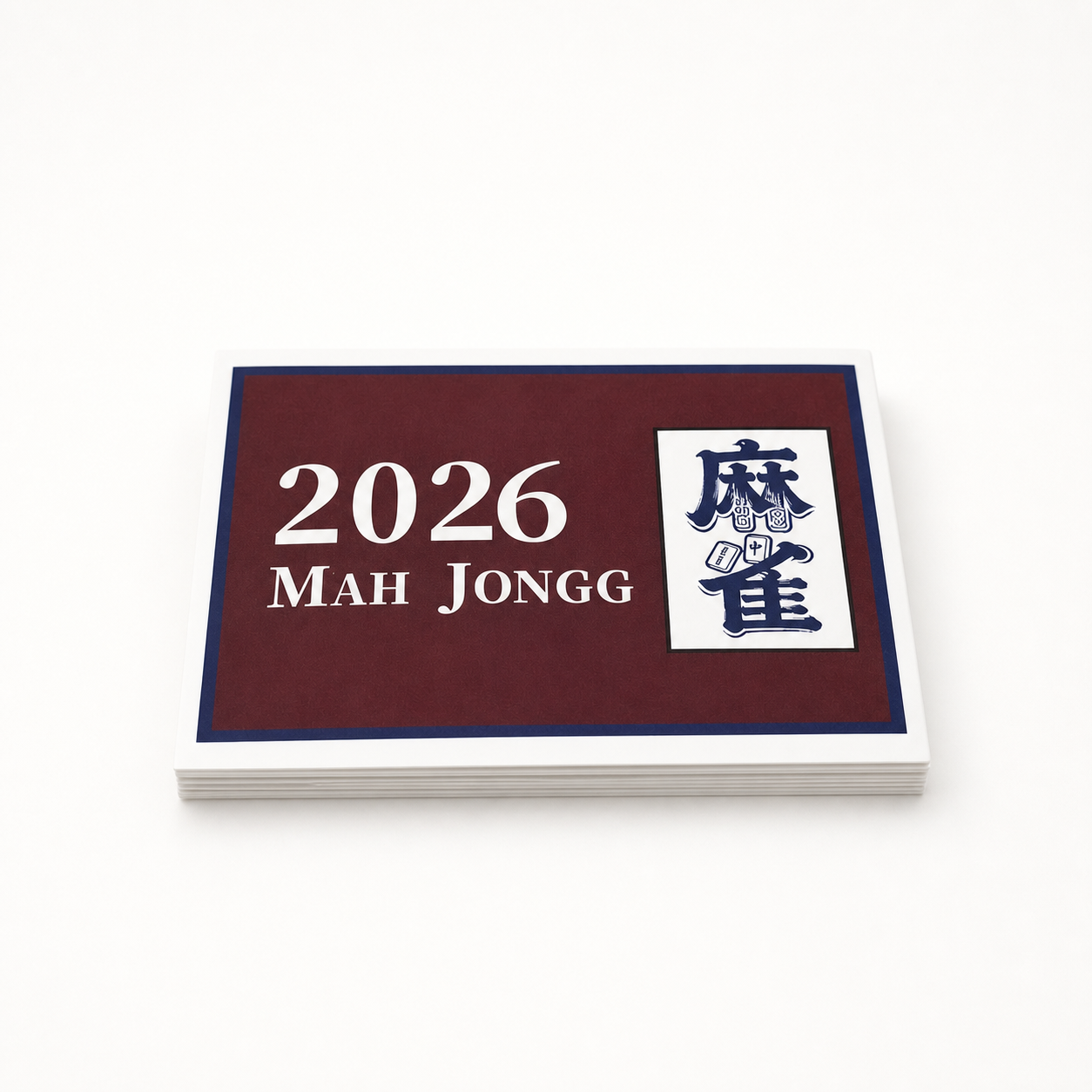2026 Mah Jongg card photographed with the Mahla Starter Set