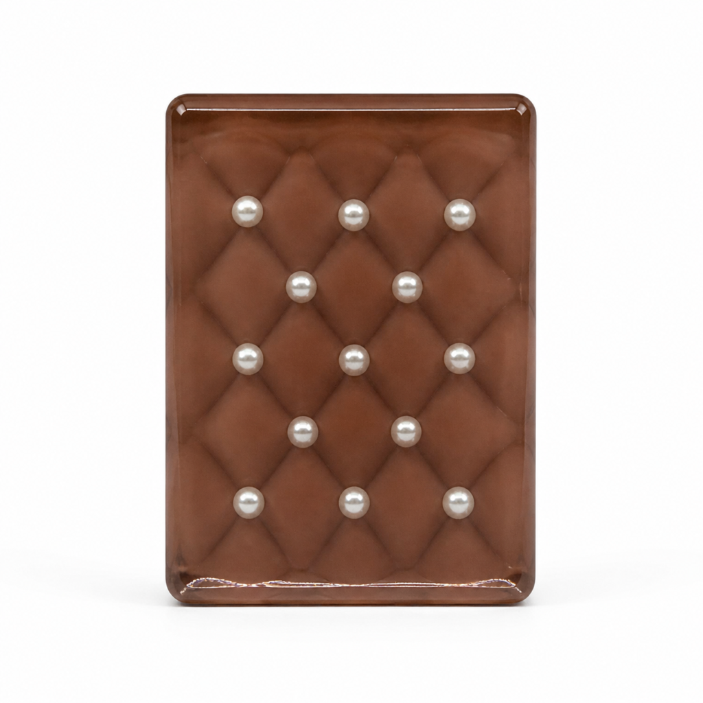 RMJ-004 Brown Tufted Pearl resin American Mahjong tile back