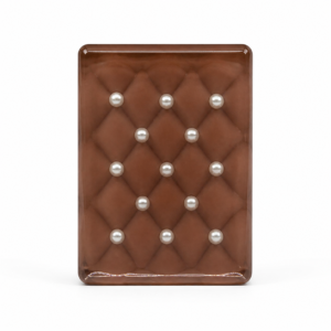 RMJ-004 Brown Tufted Pearl resin Mahjong tile back