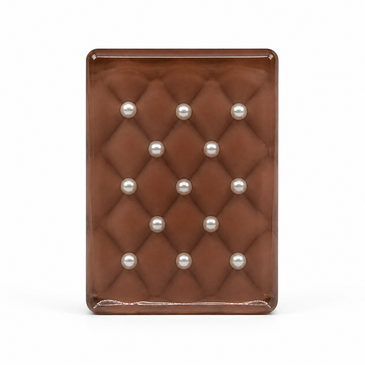 RMJ-004 Brown Tufted Pearl resin Mahjong tile back