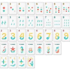 Mermaid American Mahjong — 43 unique tile faces