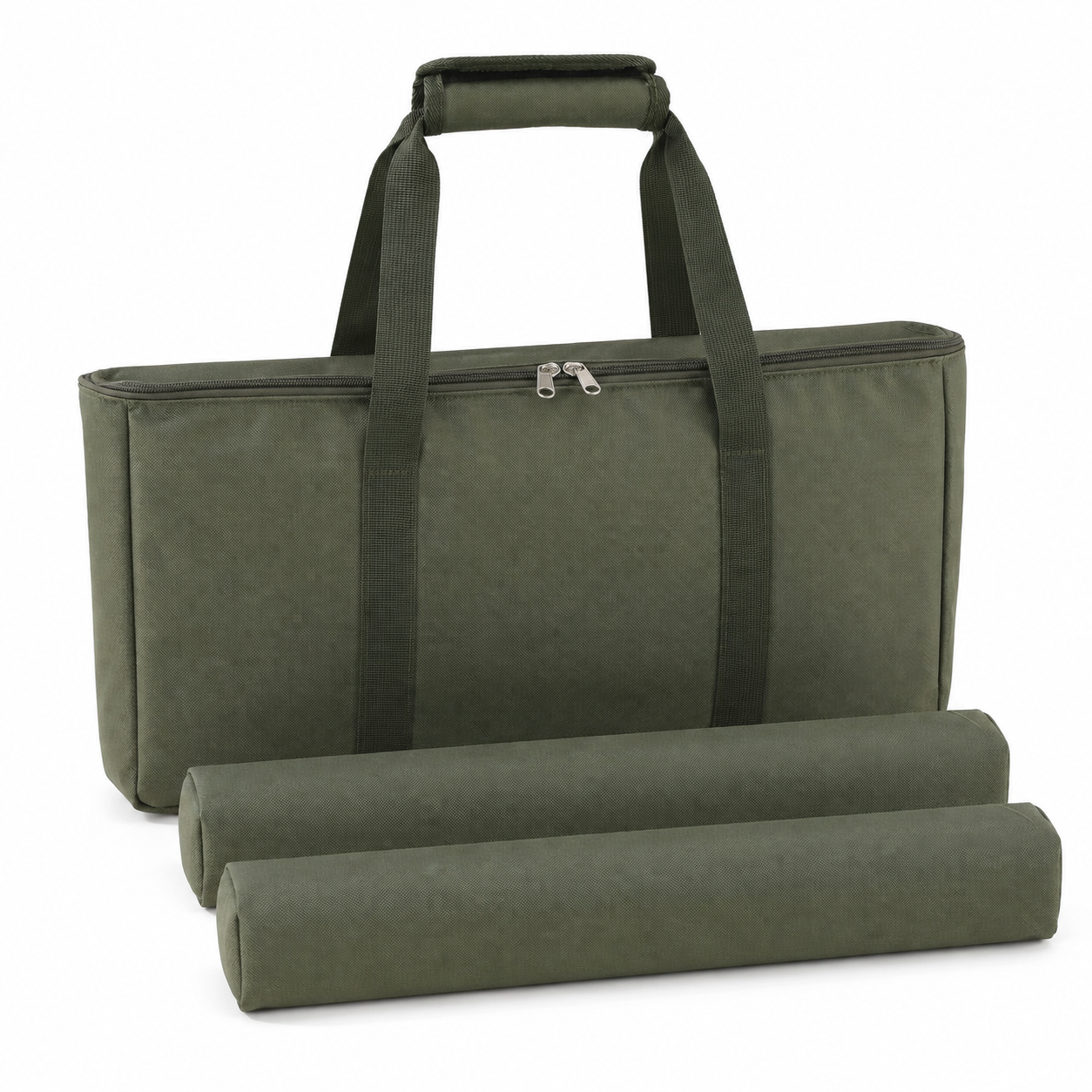 Light Green Mahla tote with two matching long accessory sleeves