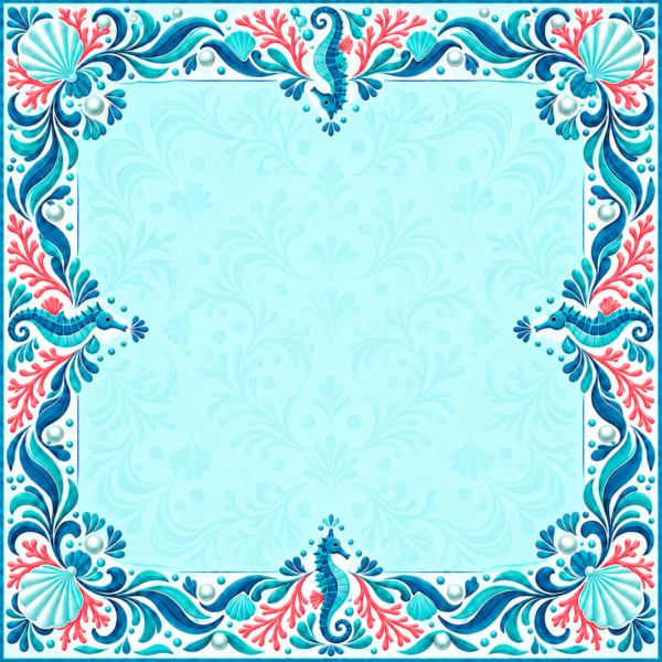 Blue Current Mahjong Mat – 31.5 × 31.5 in — Open center