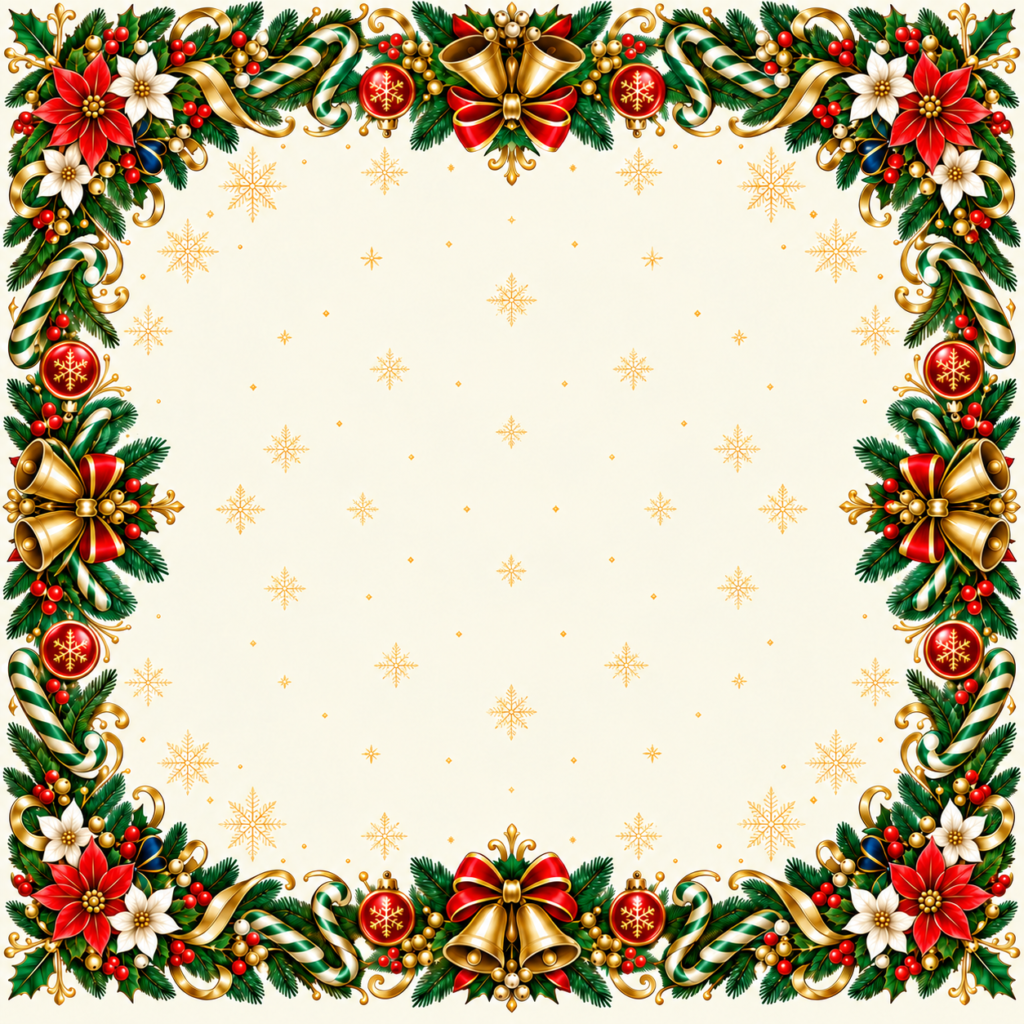 Classic Christmas Jubilee Mahjong mat — Open center
