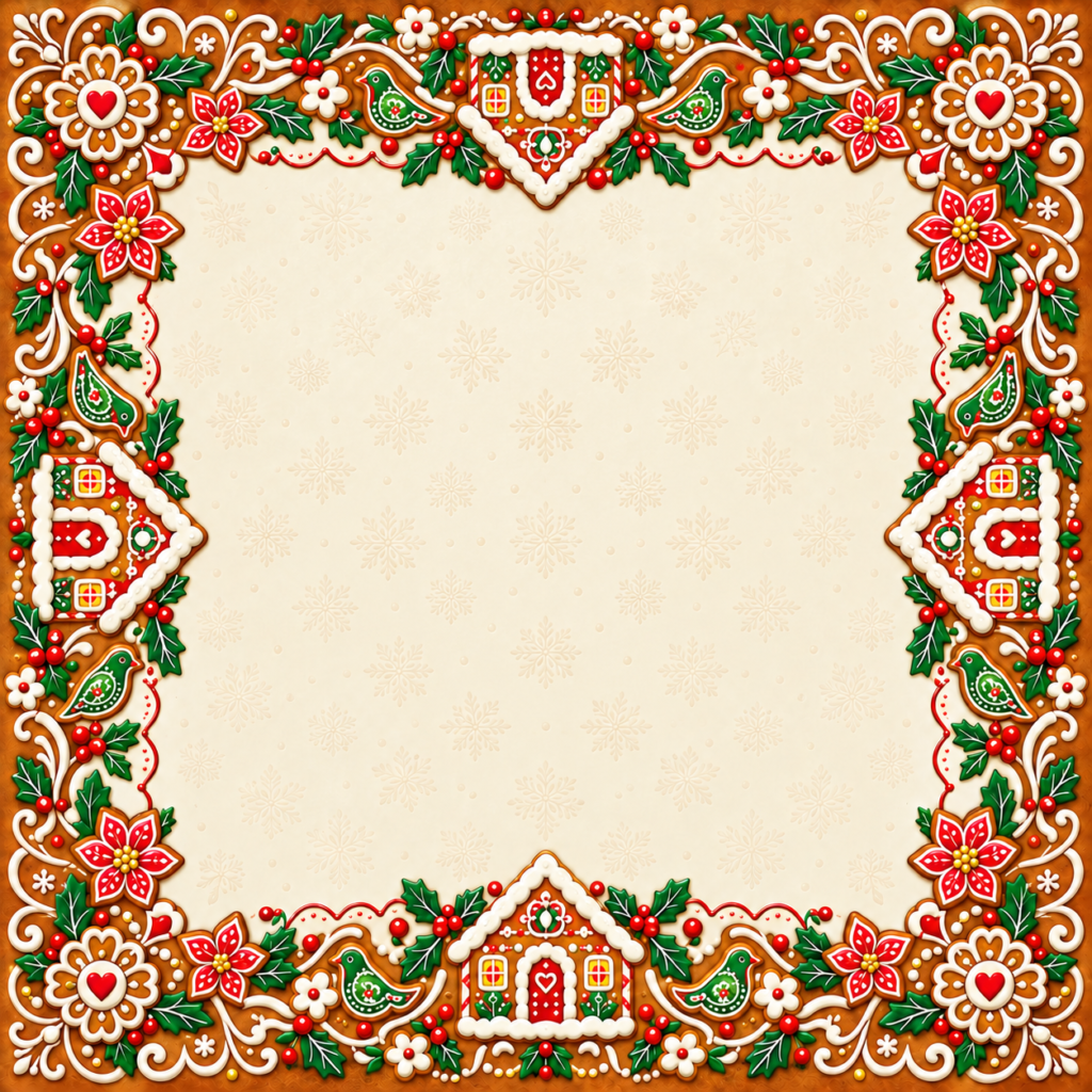 Gingerbread Icing House Mahjong mat — Open center