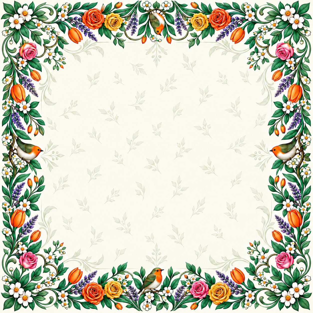 Greenhouse Morning Light Mahjong Mat – 31.5 × 31.5 in — Open center